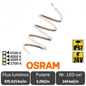 Bandă LED flexibilă - OSRAM Ledvance High Performance Protected P-500 rolă 5m alb/alb-cald/neutru/rece