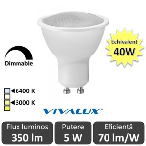 Bec Vivalux LED SPOT GU10 Vivalux 5W Dimabil