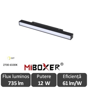 MIBOXER Proiector liniar șină magnetică Zigbee Dimabil 12W CCT Negru