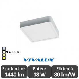 Plafonieră LED Vivalux HUGO LED 18W alb-neutru