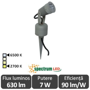 Spectrum Flori 7W IP44 2700-6500K Alb-Cald/Alb-Rece