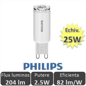 Bec LED Philips - LEDcapsuleMV 2.5W G9 230V alb-cald