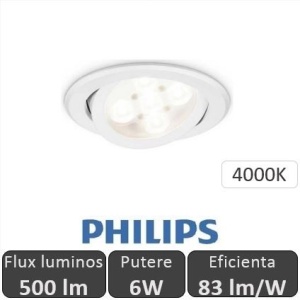 Philips - Spot LED RS011B 6W/840 orientabil, alb-neutru