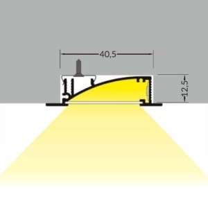 Profil LED încastrat FLAT 8, alb, lungime 3m