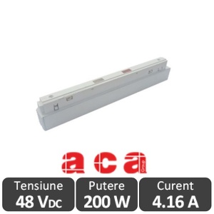 Sursa alimentare șină magnetică Aca Lighting 200W 48V albă sau neagră