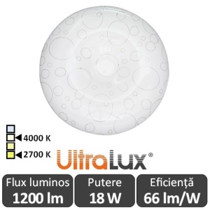 Ultralux Plafonieră Led 18W SPLD1840/1827
