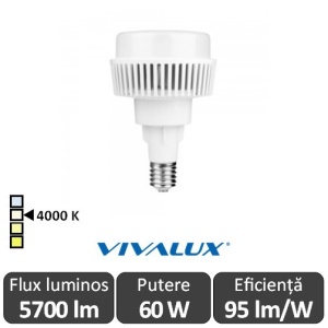 Vivalux AJAX LED 60W E27 4000K ( Alb-Neutru )
