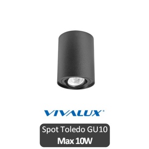 VIVALUX Spot Toledo Rotund Negru 1XGU10