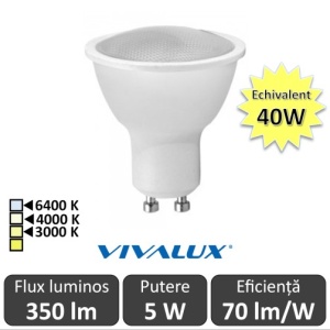 Bec Vivalux LED SPOT GU10 Vivalux 5W XL JDR