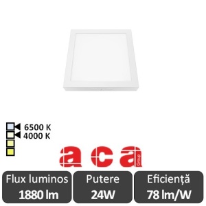 Aca Lighting Panou Led Pătrat Arca 24W