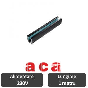 Aca Lighting Șină Proiectoare Led 3 faze 1 metru