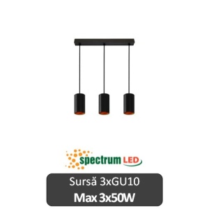 Lampa suspendata Spectrum Chloe Negru 3xGU10