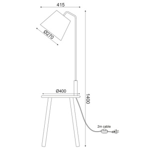 LAMPADAR ACA LIGHTING TF176991FWB LEMN INCHIS TEXTIL BEJ METAL NEGRU E27