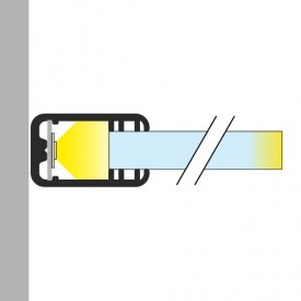 Profil LED pentru sticlă MIKRO-LINE 12, aluminiu anodizat, lungime 2m