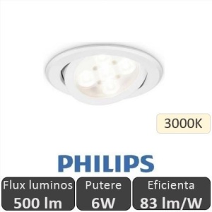 Philips - Spot LED RS011B 6W/830 orientabil, alb-cald