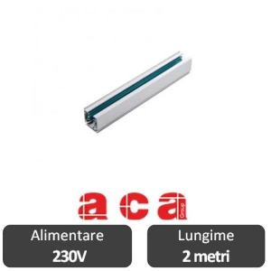 Aca Lighting Șină Proiectoare Led 3 faze 2 metri