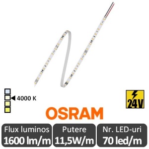 Bandă LED flexibilă - Osram VF1500 840 11,5W/m 24V rolă 5m alb-neutru