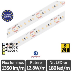 Bandă LED flexibilă SMD2216 12.8W/m IP20 180led/m 24V