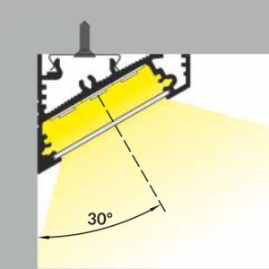Profil LED de colț CORNER 27, alb, lungime 2m