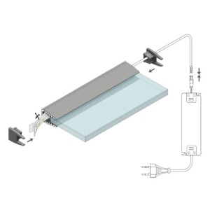 Profil LED pentru sticlă MIKRO 10, aluminiu anodizat, lungime 2m