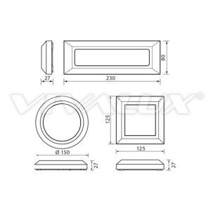 Vivalux ALVIA SQ Led 4.5W IP65 4000K Alb-Neutru