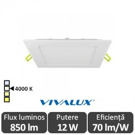 Vivalux Panou GRID LED Panel 12W CL/W 4000K Alb sau Negru