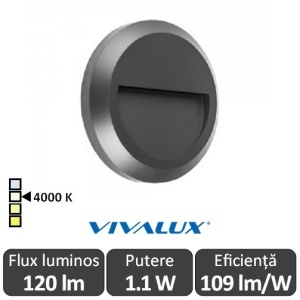Vivalux RINO RD 1.1W IP65 4000K Alb-Neutru