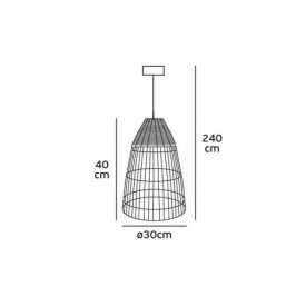 VK Light Lampa suspendata bambus VK/03125PE 1xE27 Albă