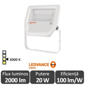 Osram Ledvance - Proiector LED de Exterior 20W IP65 3000K Alb-Cald WT