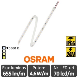Bandă LED flexibilă - Osram VFP600 865 4.6W/m 24V rolă 5m alb-rece