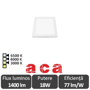 Aca Lighting Panou Led Pătrat Arca 18W