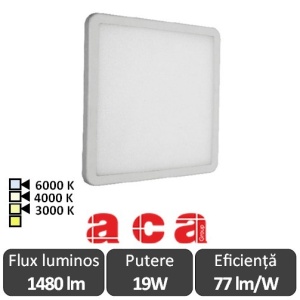 ACA Lighting Panou Led Pătrat Flexi Alb 19W