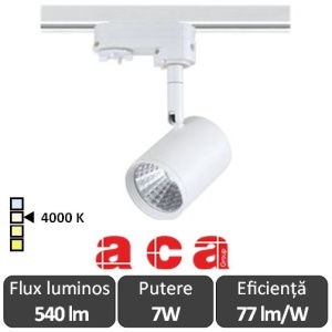 ACA Reflector interior sina monofazată Zuno 7W 4000K Alb/Negru/Gri
