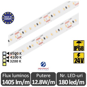 Bandă LED flexibilă SMD2216 12.8W/m IP68 180led/m 24V