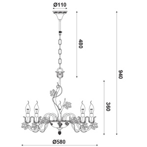 CORP SUSPENDAT ACA LIGHTING EG170605PY METAL GALBEN E14