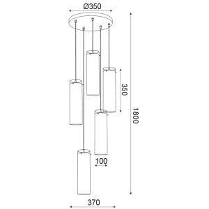 CORP SUSPENDAT ACA LIGHTING V371975PCH STICLA METAL CROM E27