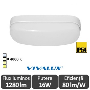 Vivalux BALI LED oval 16W IP54 alb-neutru