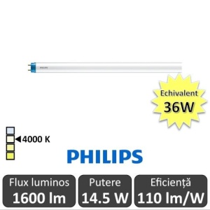 Tub LED Philips CorePro LEDtube 1200mm 14.5W 840 230V, alb-neutru