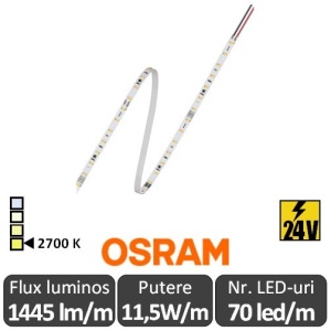 Bandă LED flexibilă - Osram VF1500 827 11,5W/m 24V rolă 5m alb-cald