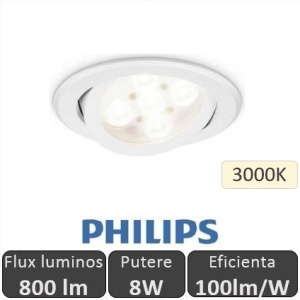 Philips - Spot LED RS011B 8W/830 orientabil, alb-cald