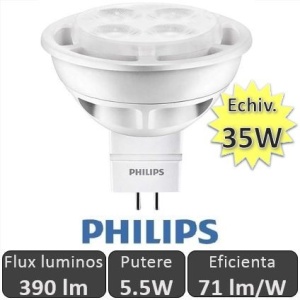 Bec LED Philips - LEDspotLV 5.5W GU5.3 12V 36D alb-cald