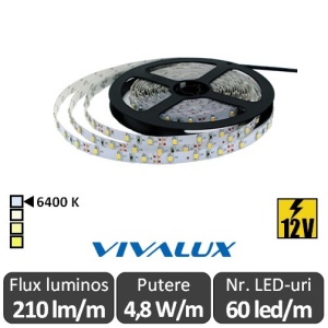 Bandă LED flexibilă - Vivalux Coda LED 4,8W/m 12V rolă 5m alb-rece