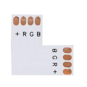 Conector de colt pentru banda LED RGB 10mm-pachet 5buc
