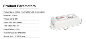 Set MiBoxer RGBW Dimmer și telecomandă RF, 10A, 12-24V