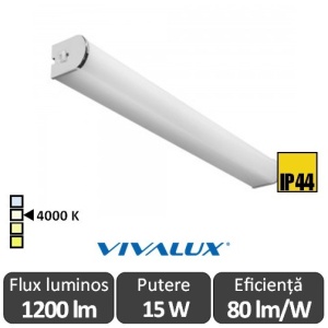 Vivalux VISTA LED 15W IP44 alb-neutru