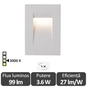 VK Light Led Iluminat Perete 3.6W 3000K IP65 Alb sau Gri Model 02110