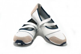 Pantofi albi din piele naturala DP5