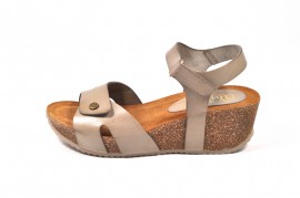 Sandale bej Abril Flowers, din piele naturala DS79