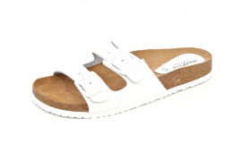 Sandale albe Morxiva, din piele naturala