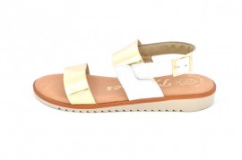 Sandale alb - aurii In shoes, din piele naturala
